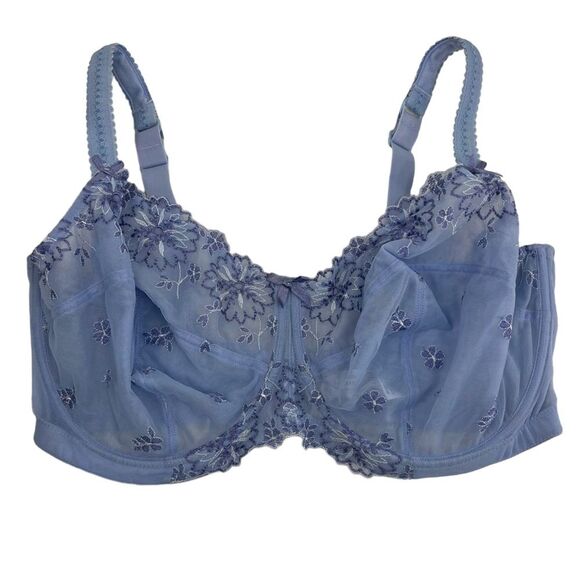 Panache Ariza 5051 Underwire Balconnet Non Padded Blue Bra Size 40GG - Picture 1 of 12